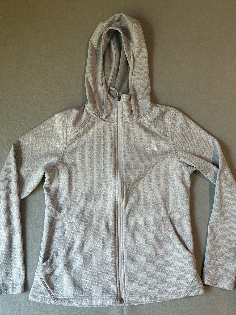 The North Face Women’s Light Heather Gray Full-Zip Hooded Jacket